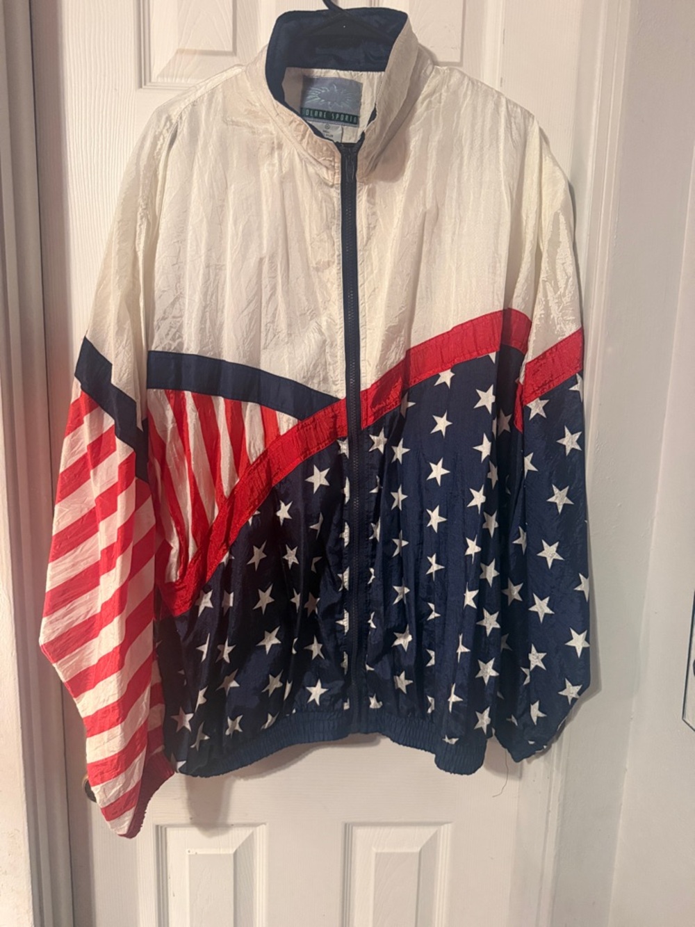 Vintage USA Flag Windbreaker Jacket - Red White Blue Stars & Stripes